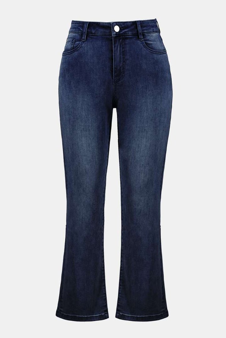 Margot Classic Straight Leg Featherweave Denim Jeans in 252926 by Joseph Ribkoff in Dark Blue Denim / 6