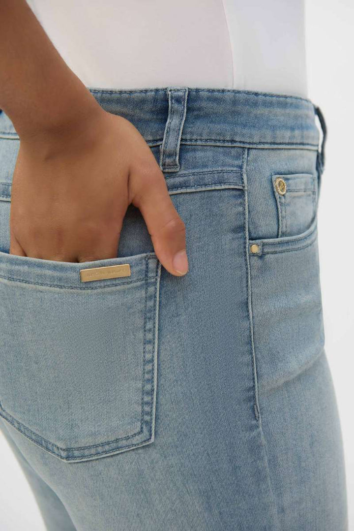 Margot Classic Straight Leg Featherweave Denim Jeans in 252926 by Joseph Ribkoff in Dark Blue Denim / 6