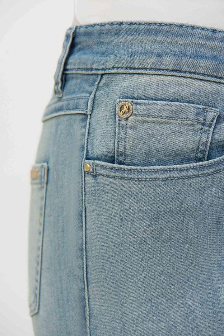 Margot Classic Straight Leg Featherweave Denim Jeans in 252926 by Joseph Ribkoff in Dark Blue Denim / 6