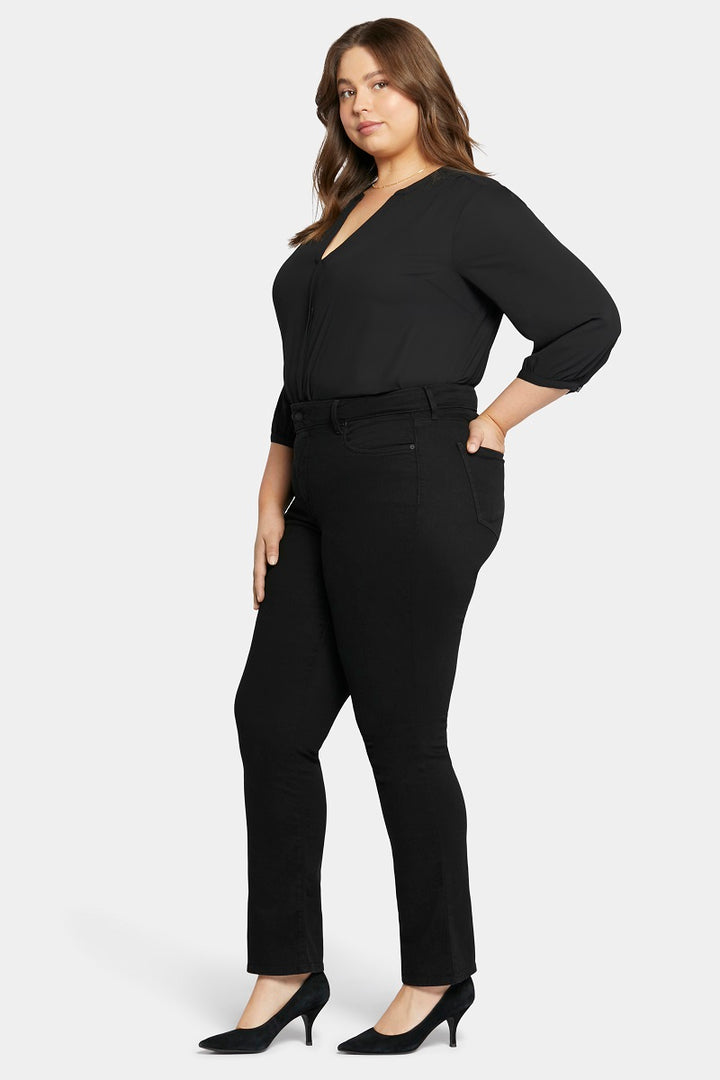 Marilyn Straight Jeans in Plus size - Black WNBBMS8517 by NYDJ in Black / 18W