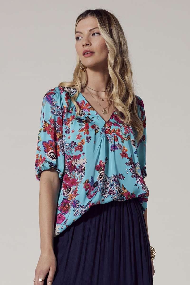 Matera Top in Aqua Multi LS2752 by Loobie's Story