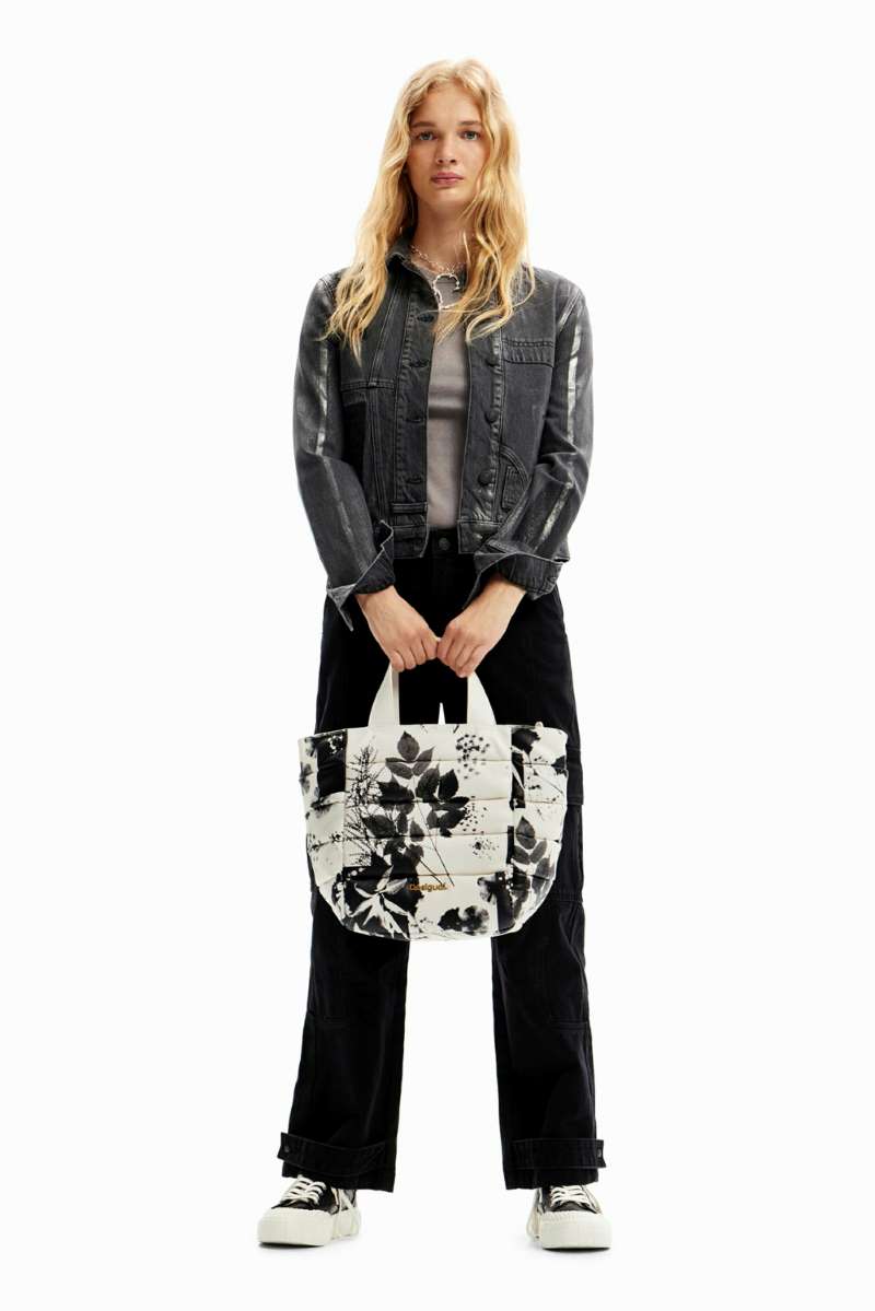 Midsize Leaf Tote Bag in Crudo V 23WAXP87 by Desigual