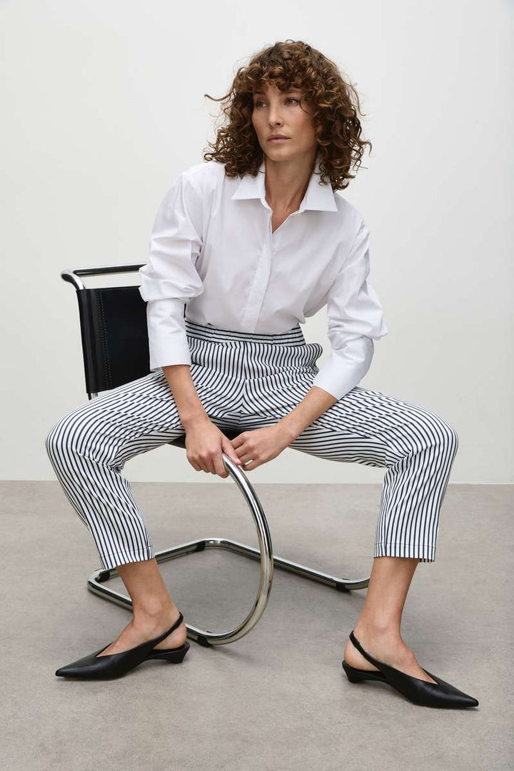 Mela Purdie Nomad Pant in White/Indigo F730 1478 by MELA PURDIE in 20 / Indigo Stripe