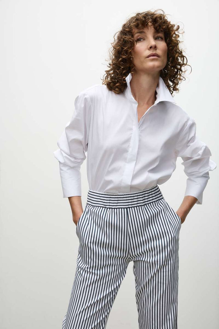 Mela Purdie Nomad Pant in White/Indigo F730 1478 by MELA PURDIE in 20 / Indigo Stripe