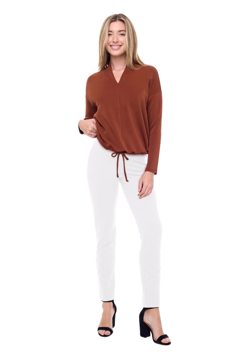 Ponte Slim Cross Stitch Pintouch Ankle Pant in Cloud 67866UP by UP!
