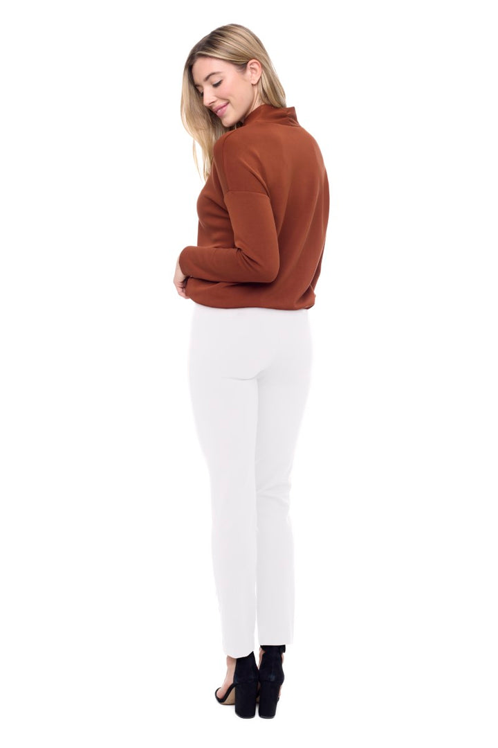 Up! Ponte Slim Cross Stitch Pintouch Ankle Pant in Cloud 67866UP by UP! in 2 / Cloud