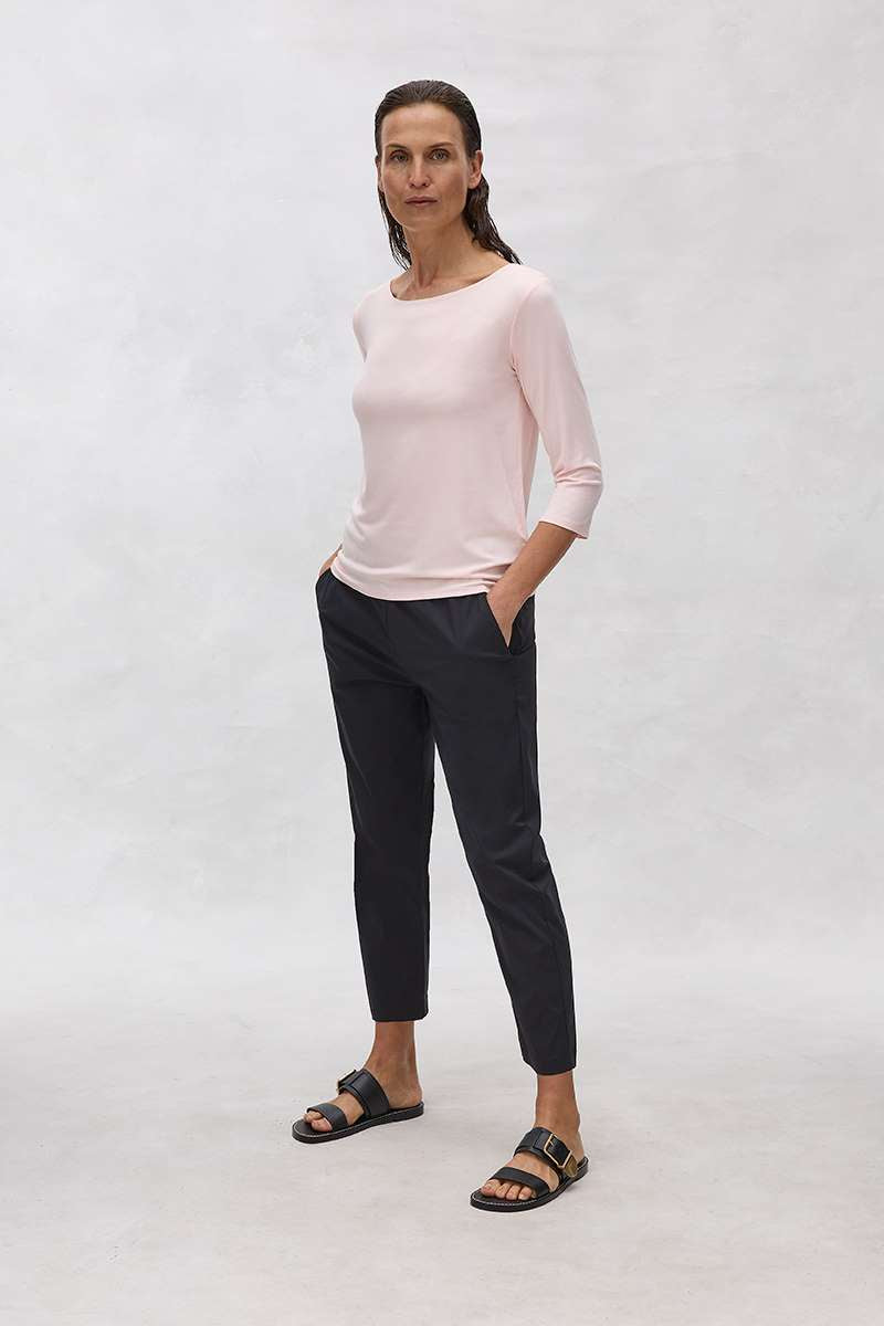 Relaxed Boat Neck in Sugar F01 2630 by Mela Purdie