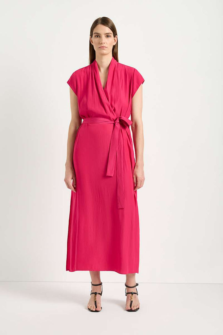 Mela Purdie Roll Front Dress in Cerise F67 3286 by MELA PURDIE in 6-XXS / Cerise