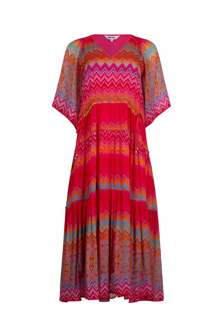 Rosita Midi Dress in Rouge Multi LS2833 by Loobie's Story in 8 / Rouge Multi