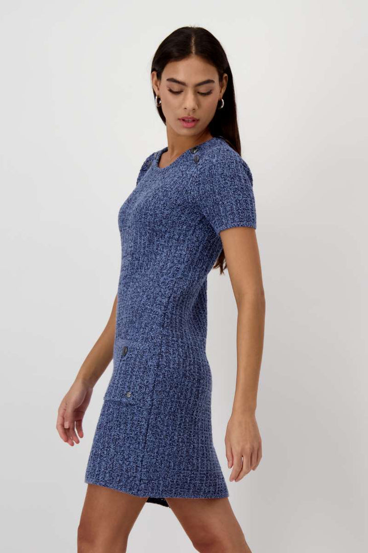 Round Neck Dress 408483MNR in Indigo by Monari in 38