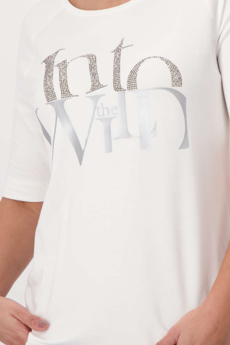 Round Neck T-Shirt 408192MNR in Off White by Monari