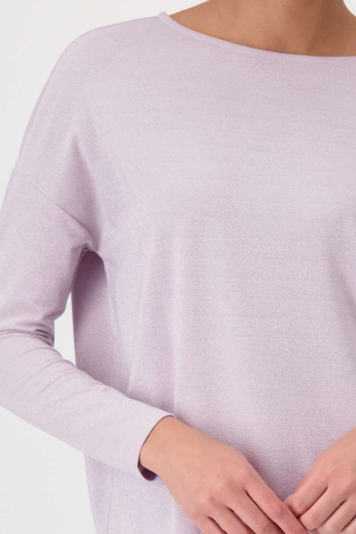 Round Neck T-Shirt 408217MNR in Lavender Rose by Monari in 42