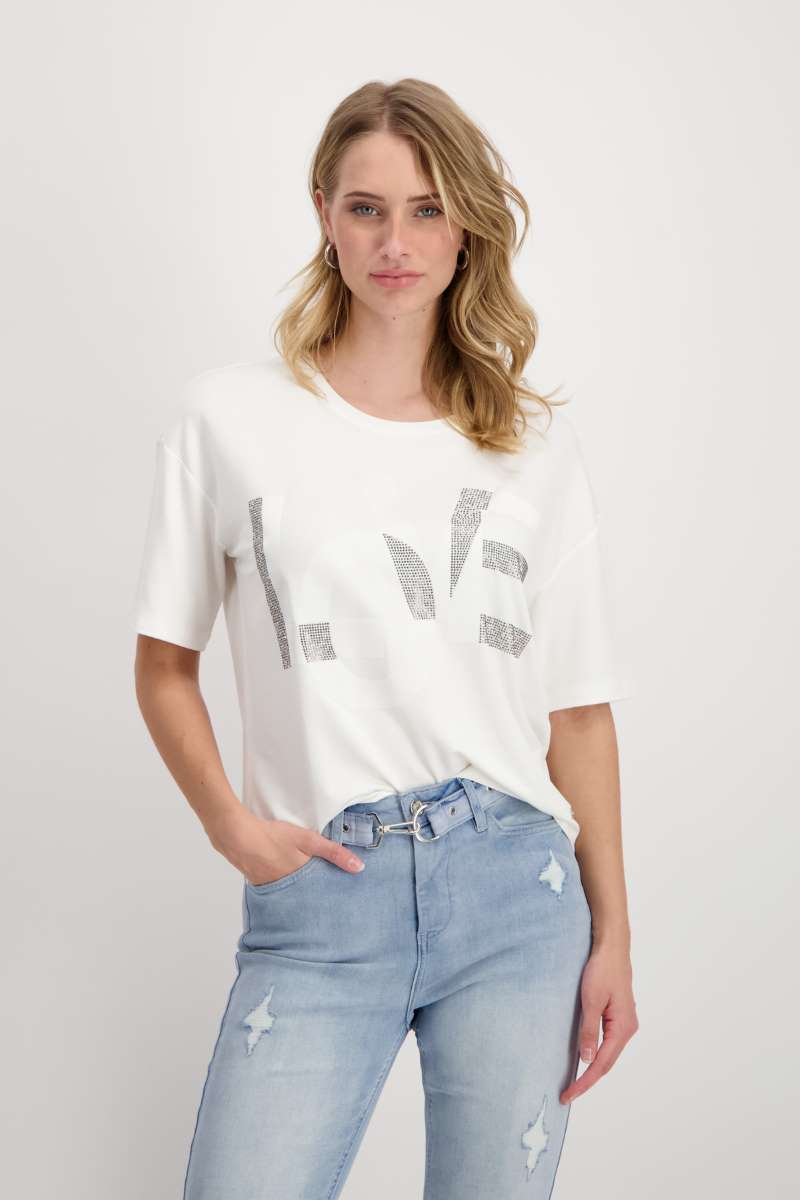 Round Neck T-Shirt 408542MNR in Off White by Monari