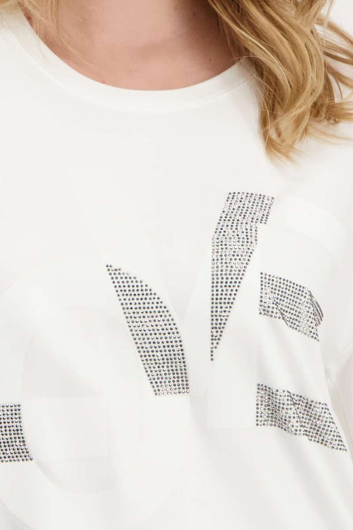 Round Neck T-Shirt 408542MNR in Off White by Monari in 44