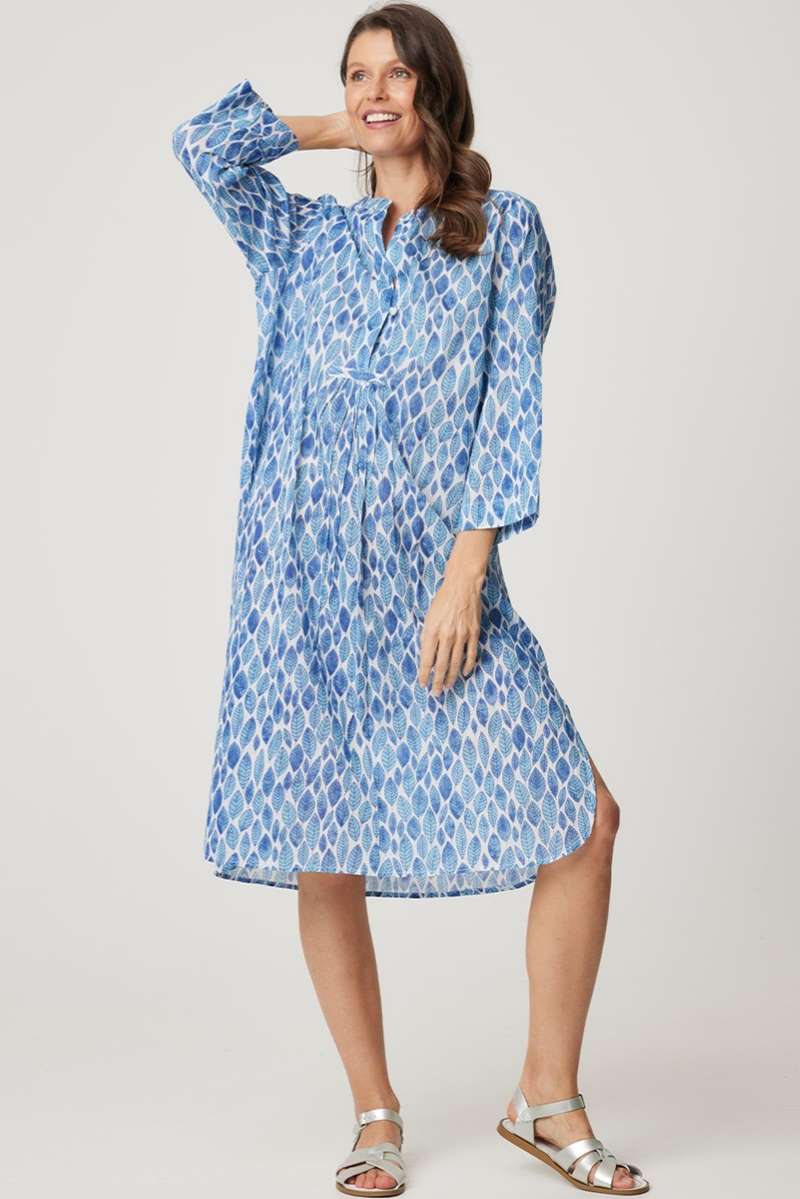 Seasonal Dress in Blue Leaf 49032D by Cake Clothing