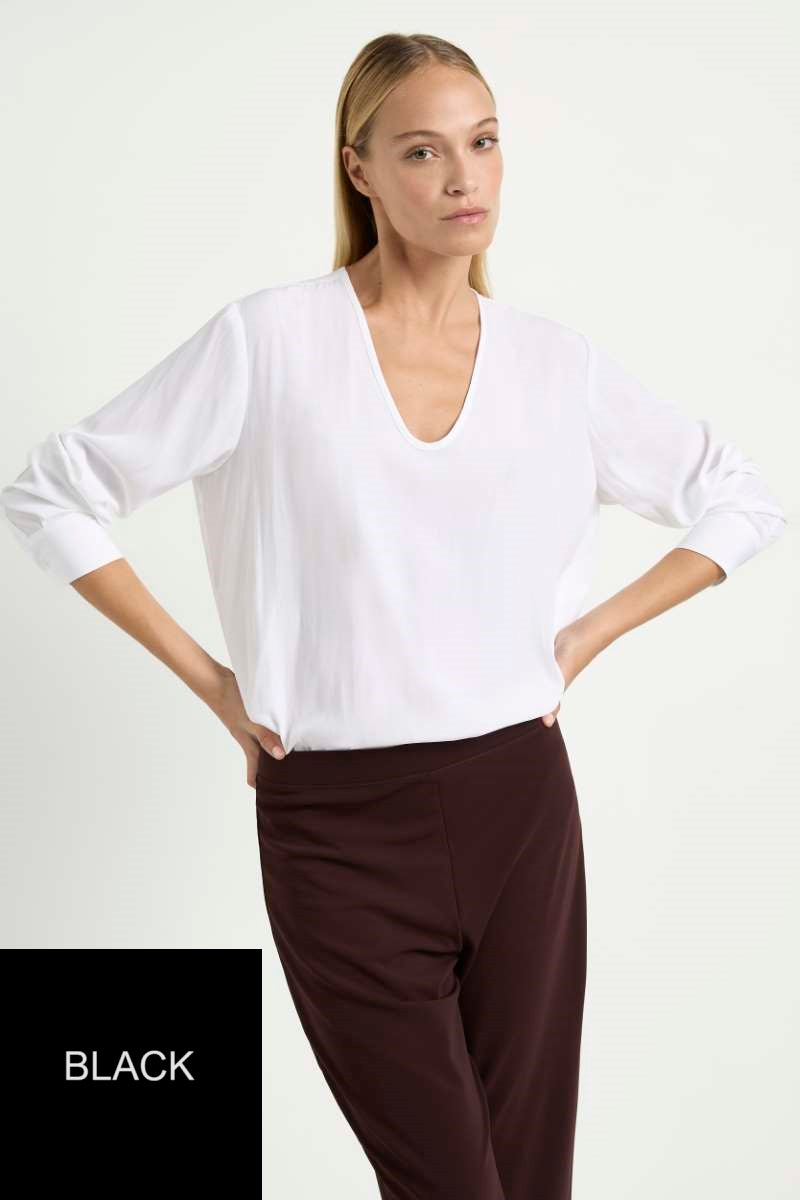 Slide Blouse in Black F67 8399 by MELA PURDIE