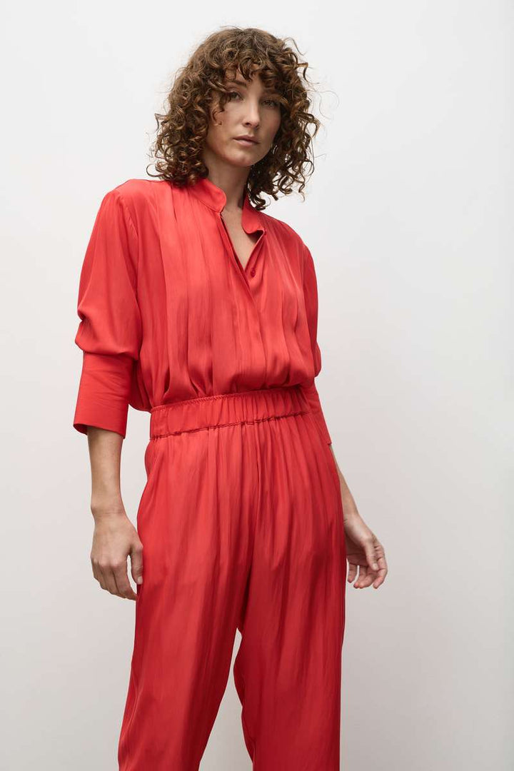 Mela Purdie Smooth Pleat Blouse in Poppy F67 8511 by MELA PURDIE in 16 / Poppy