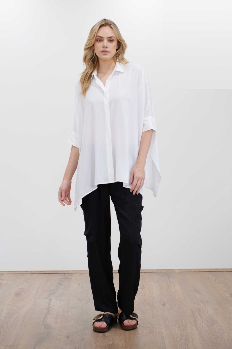 Soft Cargo Pants F67 1650 in Black, White & Navy by Mela Purdie