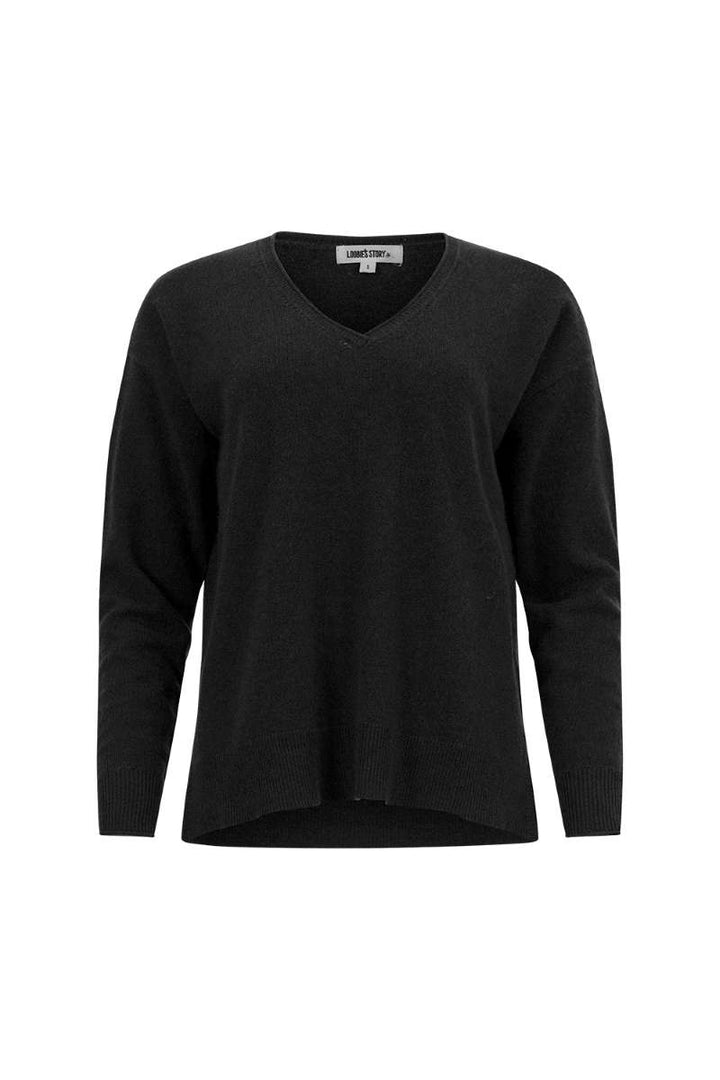 Spencer 100% Cashmere Sweater LSK2530 by Loobie's Story in XS / Black