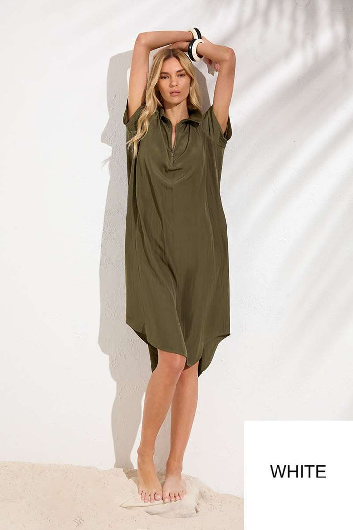 SS Zip Dress in White F67 3343 by Mela Purdie in 12