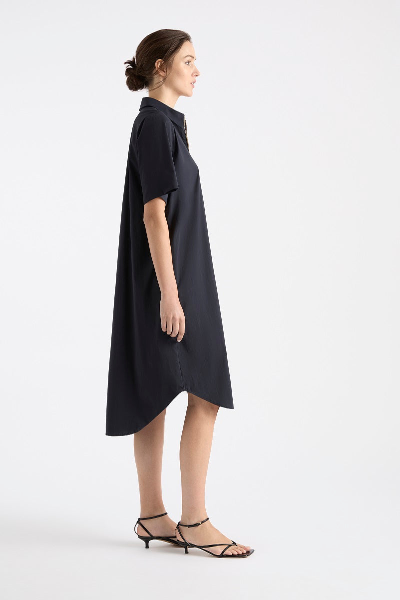 SS Zip Front Dress in White F65 3243 by Mela Purdie