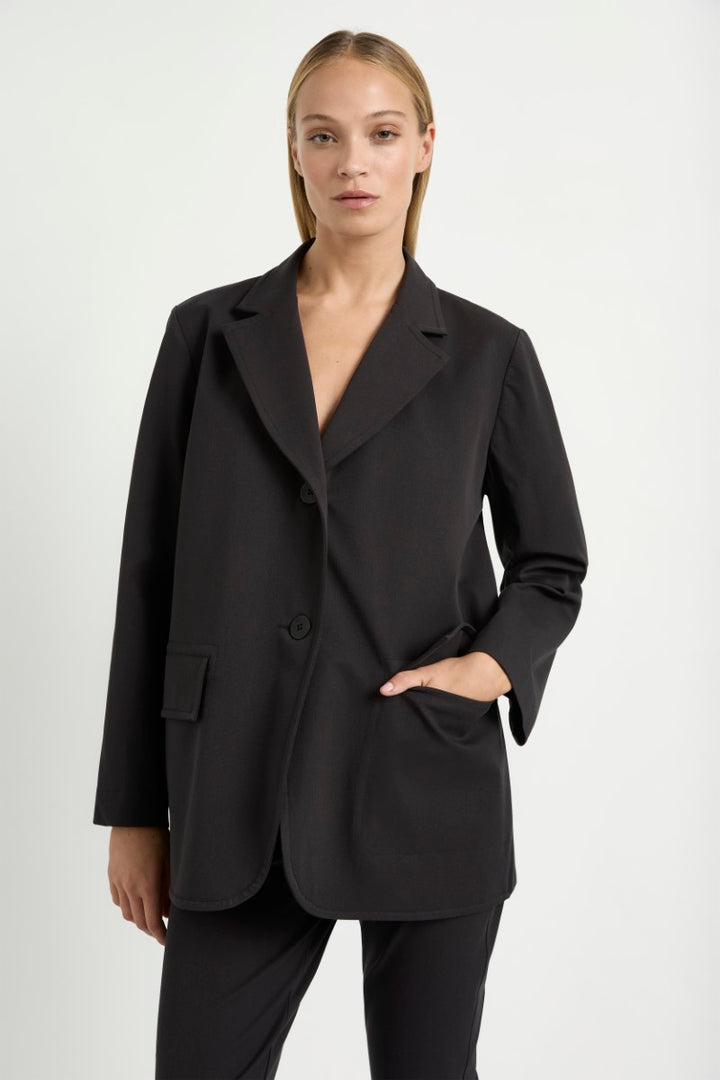 Mela Purdie Stretch Blazer in Black F414 4129 by MELA PURDIE in 8-XS / Black