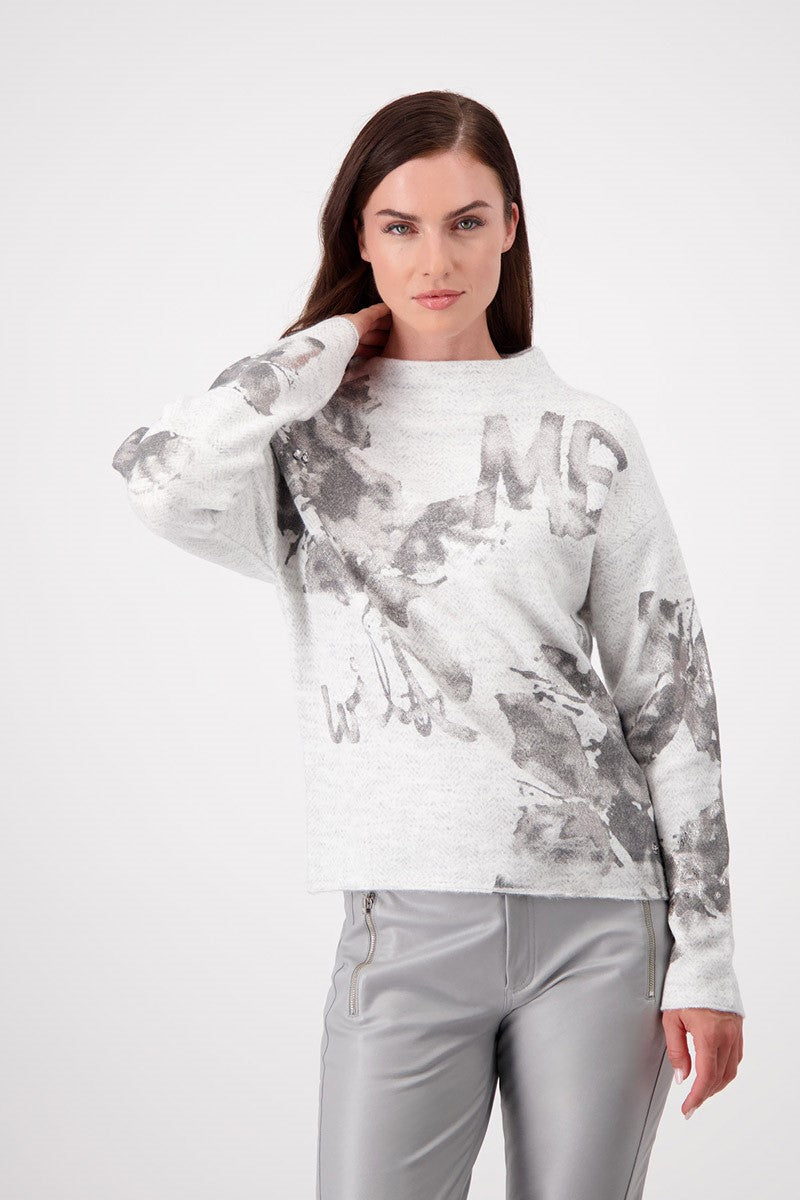 Sweater Print Fish Grade 807510MNR in Cloud Melange by Monari