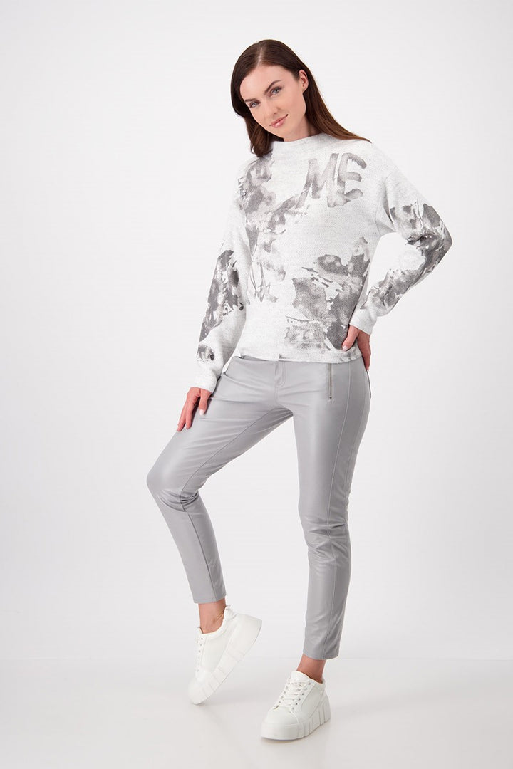 Sweater Print Fish Grade 807510MNR in Cloud Melange by Monari in 44