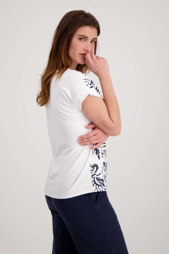 T-Shirt Flower Placed in White 408023MNR by Monari  - OUTLET SALE in 34 / White