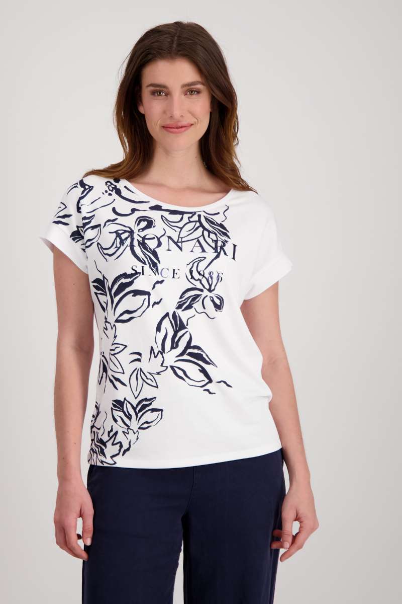 T-Shirt Flower Placed in White 408023MNR by Monari  - OUTLET SALE