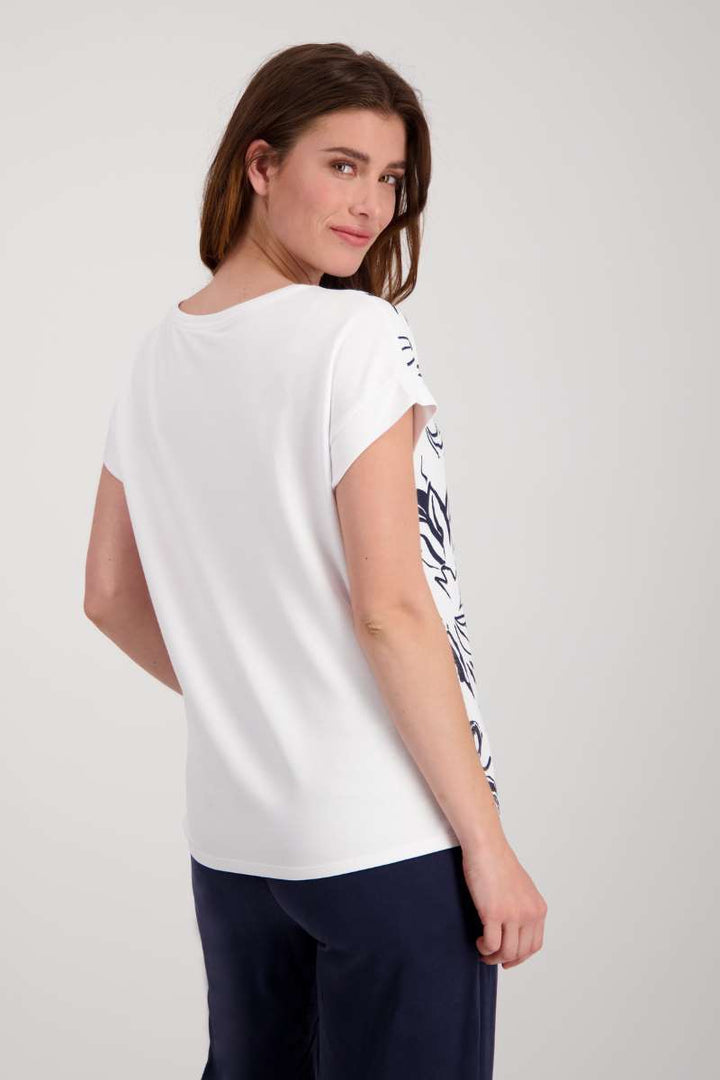 T-Shirt Flower Placed in White 408023MNR by Monari  - OUTLET SALE in 34 / White