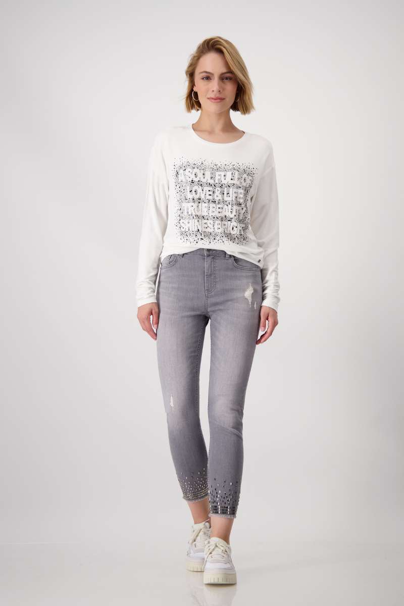 Chrome Embellished Jeans 808305MNR by Monari