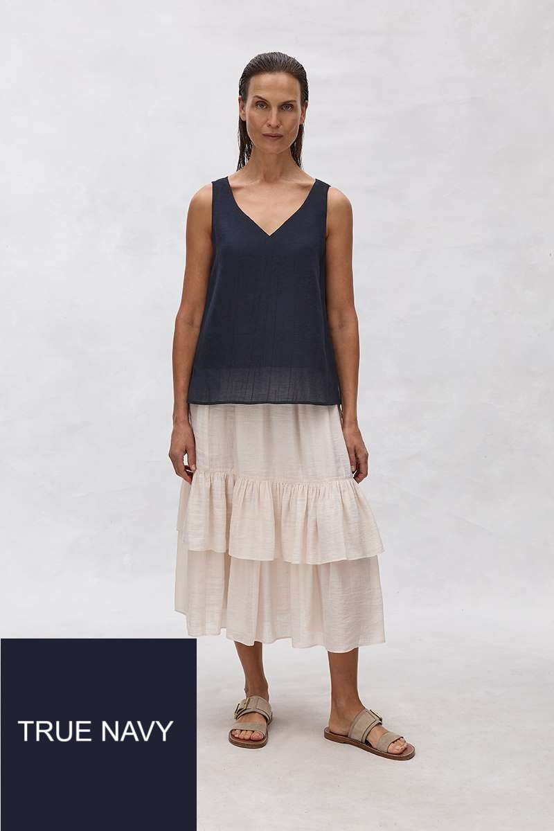 Vapour Skirt in True Navy F605 5807 by Mela Purdie