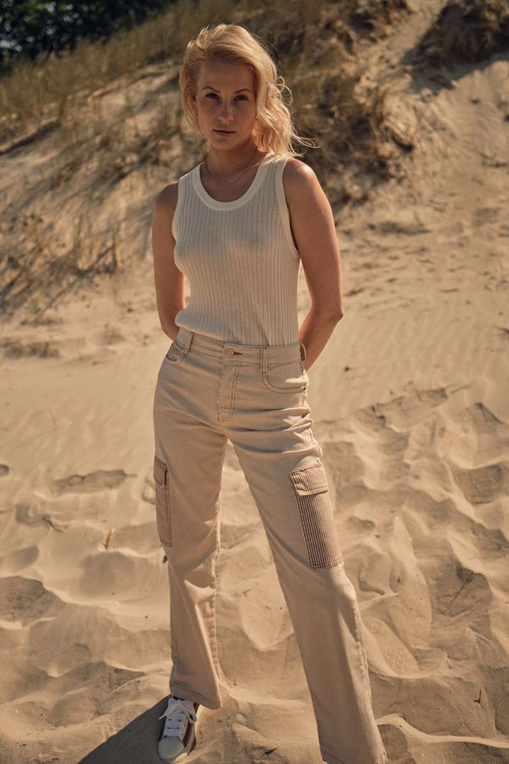 Weneta Cargo Pant in Ecru 161370MW1 by Mos Mosh in 33