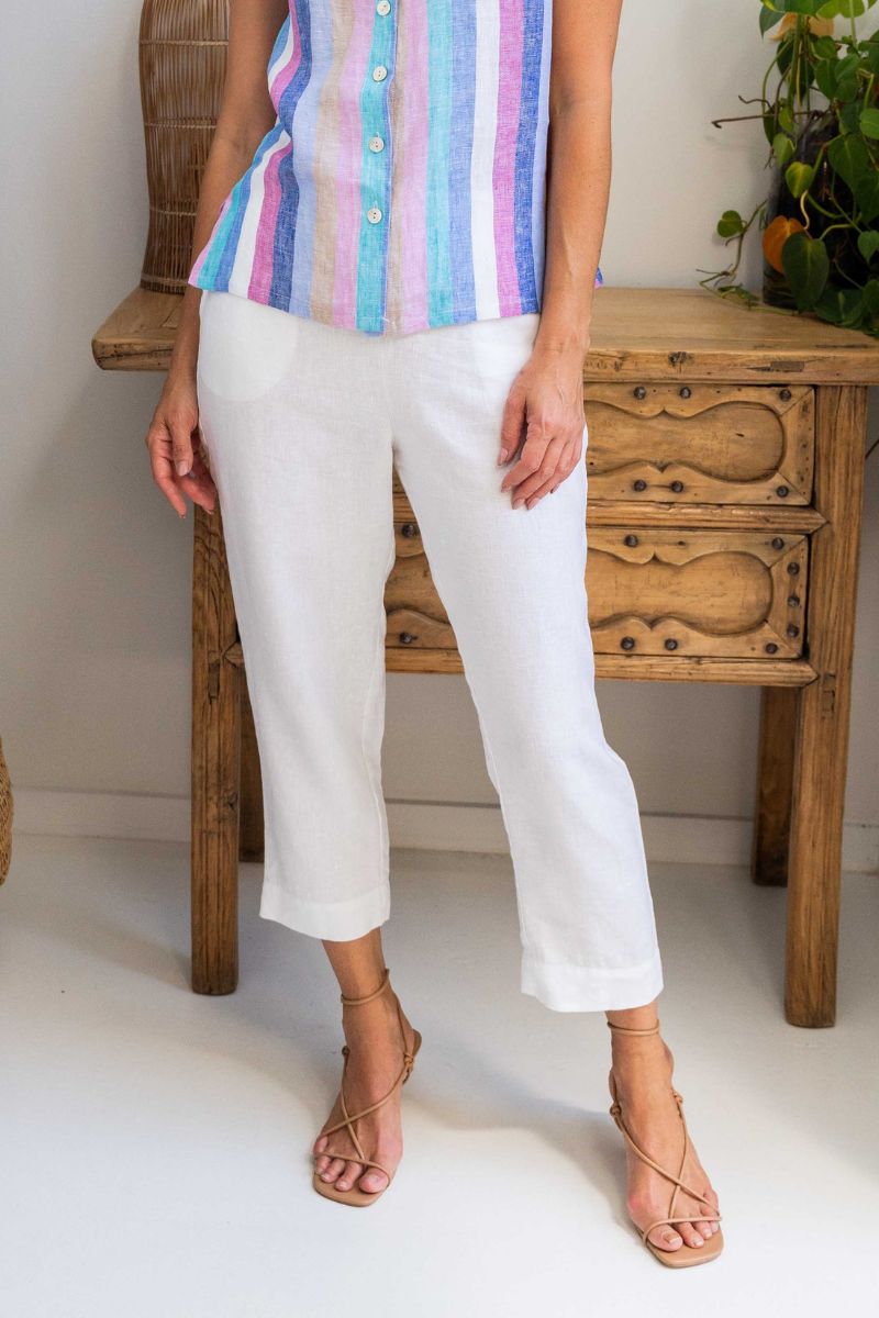 close up of linen pants