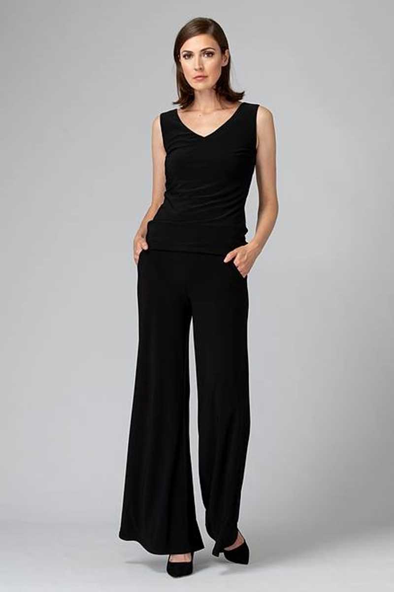 Wide Leg Jersey Pant in Black 161096NOS by Joseph Ribkoff