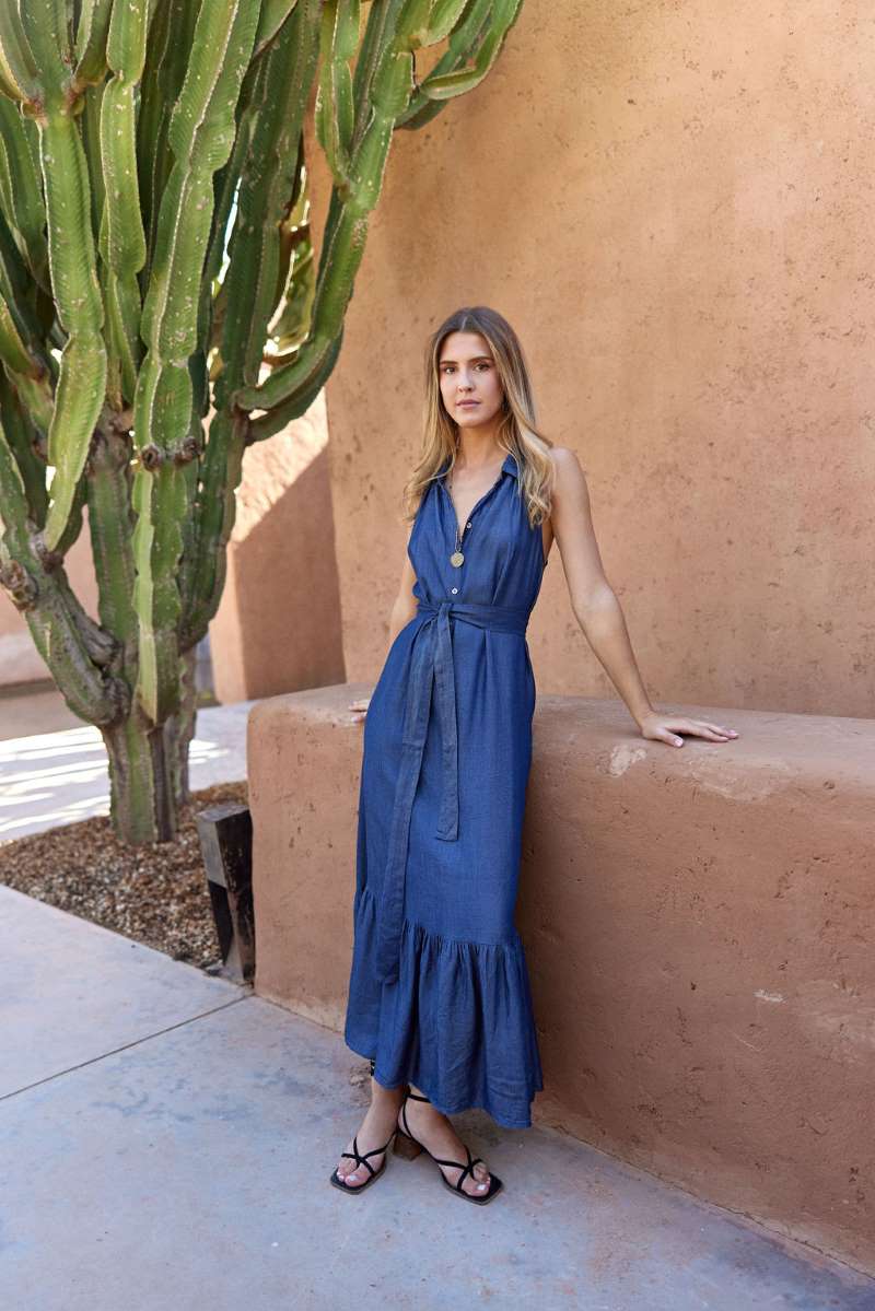 Woven Dress in Denim RIWANLW by Lauren Vidal