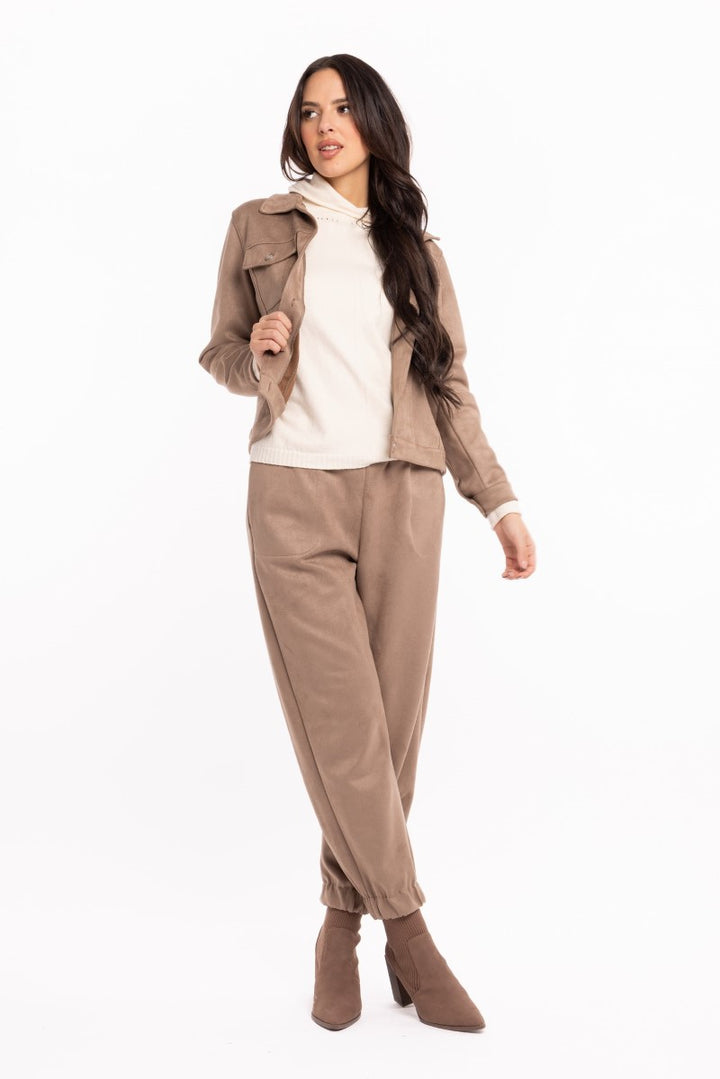 Woven L/S Blazer in Choco 26/5578T by M Made in Italy in XS / Choco