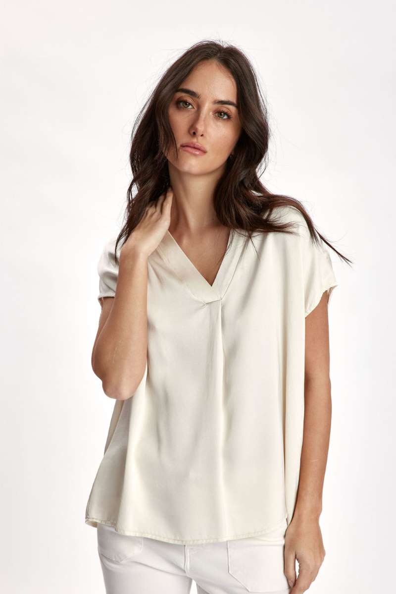 Woven Top in Ecru TICKYLW by Lauren Vidal