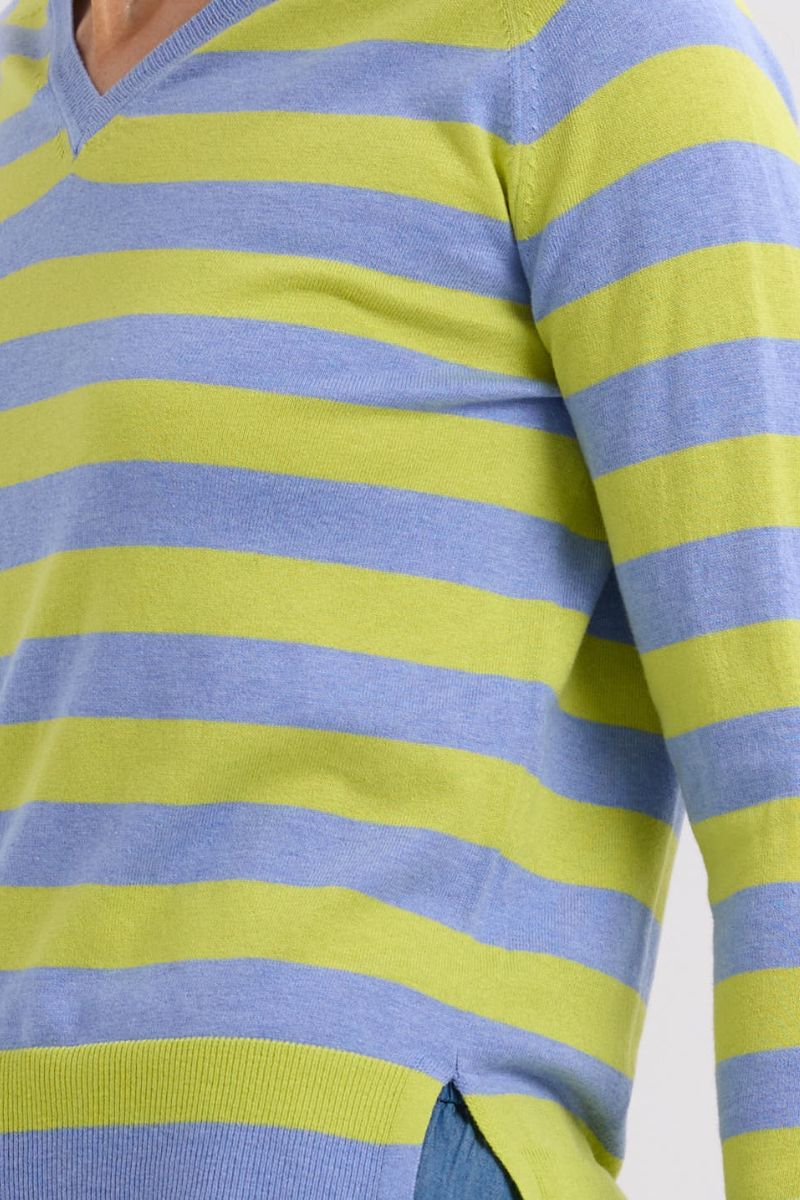 Essential Stripe V neck ZP7701 by Zaket & Plover
