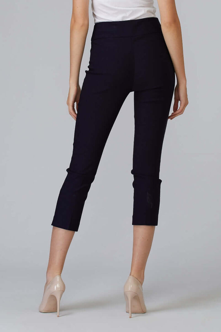 3/4 Pant in Black, White & Navy 201536 by Joseph Ribkoff Sizes in 6 / Midnight Blue