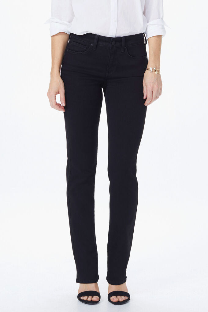 NYDJ Marilyn Straight Jean MNBBMS8517 - Black in Black / 0