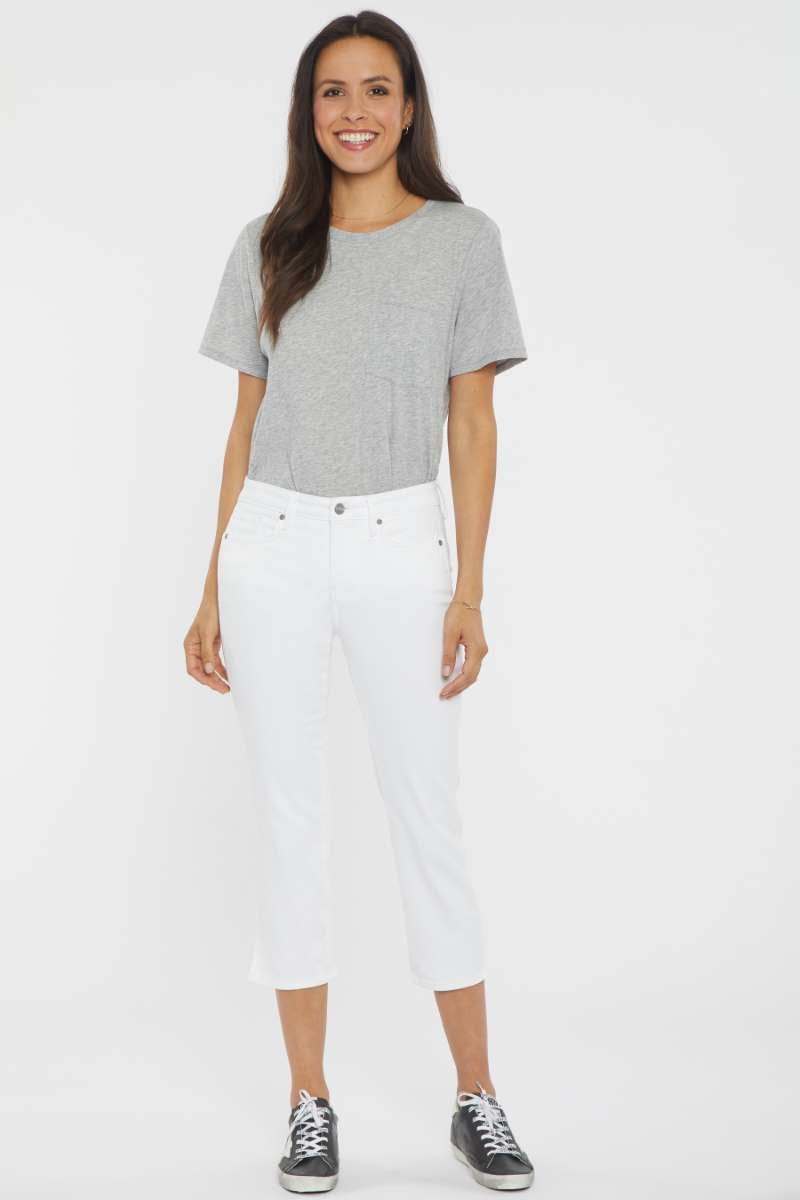 Chloe Capri in 2X Needle Slits in Optic White MFOZCP8061 by NYDJ  - OUTLET SALE