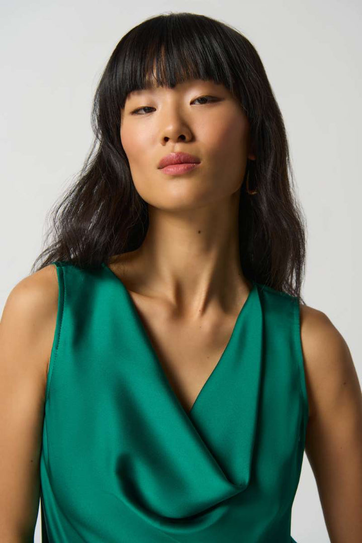 Cowl Neck Satin Top in Opulence 233048 by Joseph Ribkoff in 2 / Opulence
