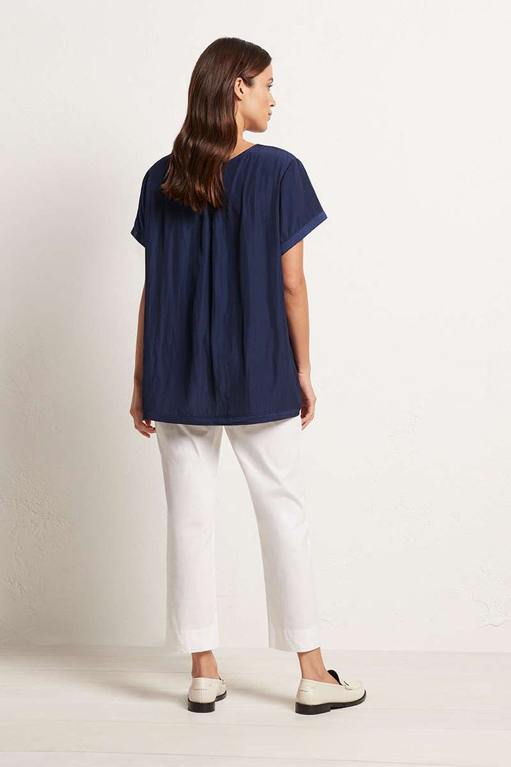 Cropped Pant in Black & White F65 1348 by Mela Purdie in White / 6-XXS
