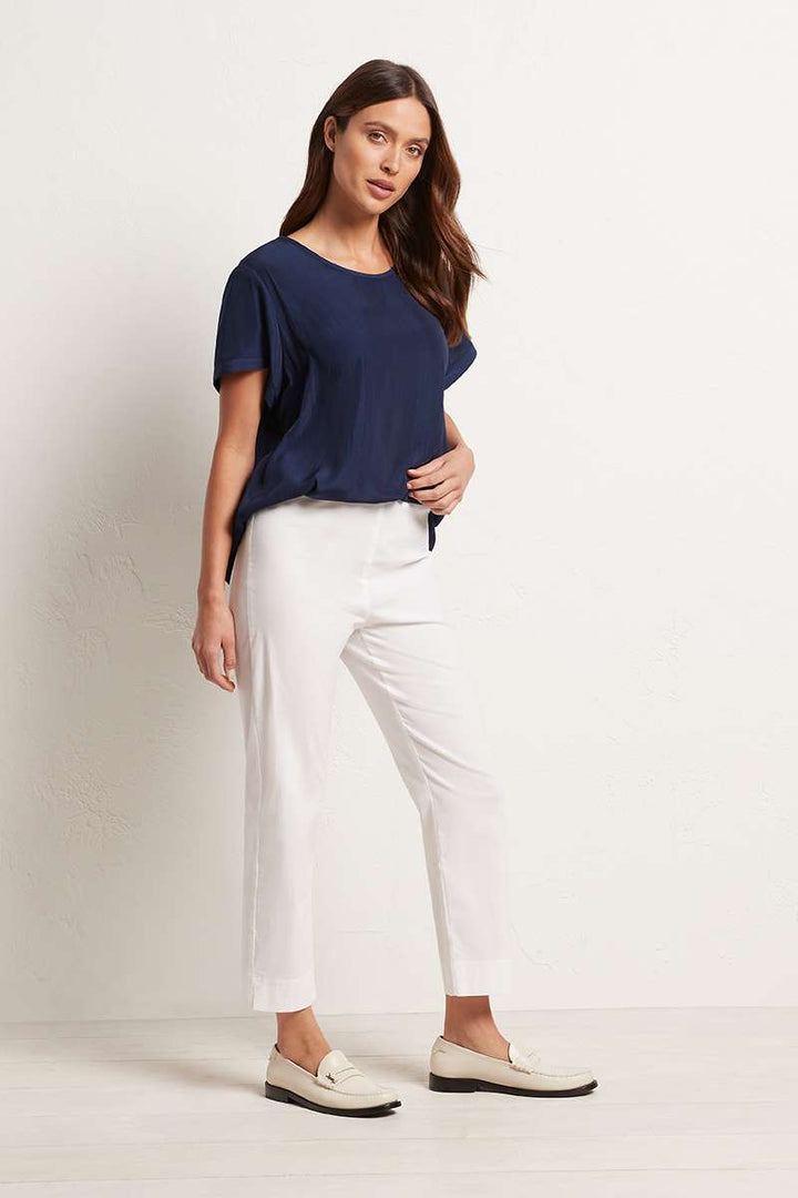 Cropped Pant in Black & White F65 1348 by Mela Purdie in White / 6-XXS