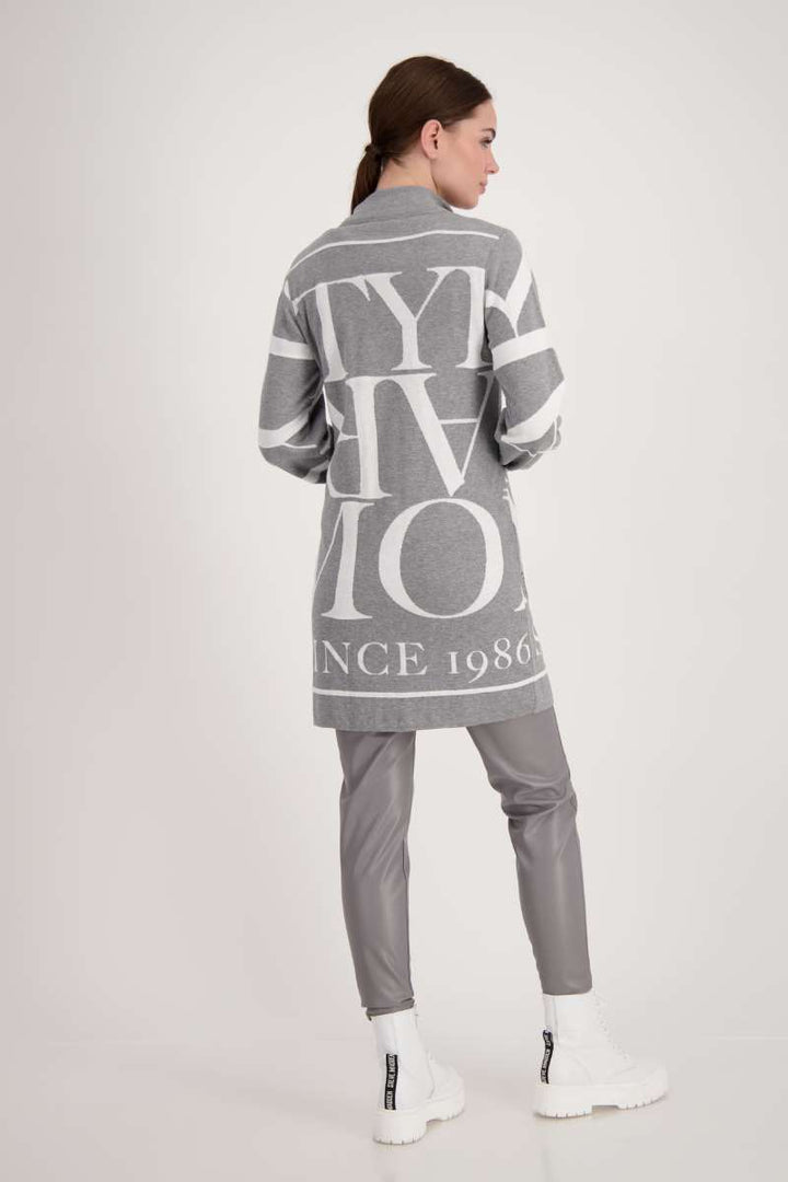 Veste en tricot avec motif en platine 806435MNR de Monari - OUTLET SALE in 34 / Motif Platine