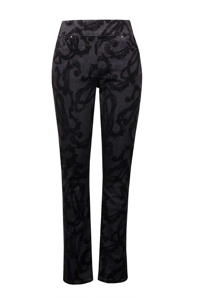 Ladies embossed pant in Charcoal Grey 224958 by Joseph Ribkoff  - OUTLET SALE