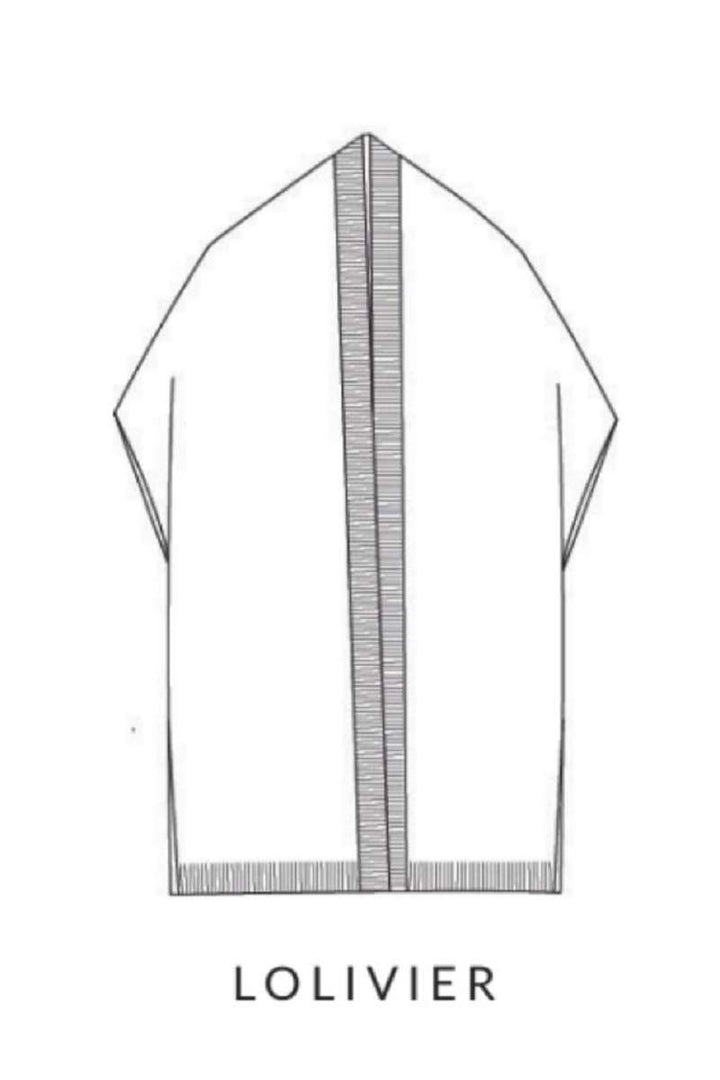 Long Cardigan Poncho Style Lolivier in Eclipse 43C-02966-PAN by Maison Anje in S / Eclipse