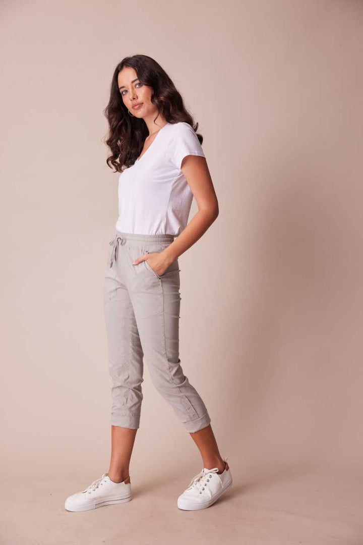LTL Port 7/8 Pant in Stone NLA2743 by Lania The Label in 8 / Stone